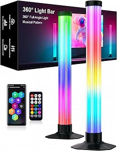RGB Light Bar, TV Backlights 360 Degree Light Emitting USB Powered, Gaming Ligting, APP and Remote Control, Music Sync, Color Changing Ambient Lighting for Desk, TV, PC, Monitor, Party