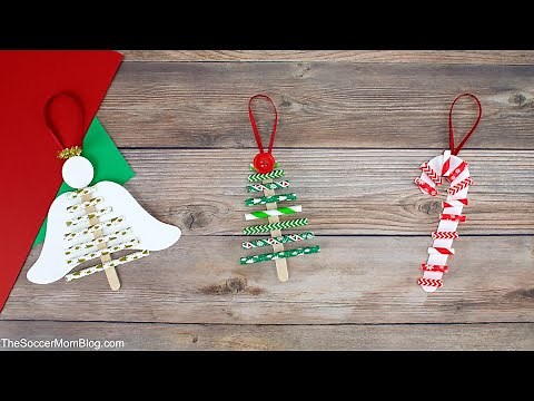 Easy DIY Christmas Ornaments made with Paper Straws
