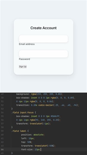 Creating a Stunning CSS Login Form ✨ #shorts
