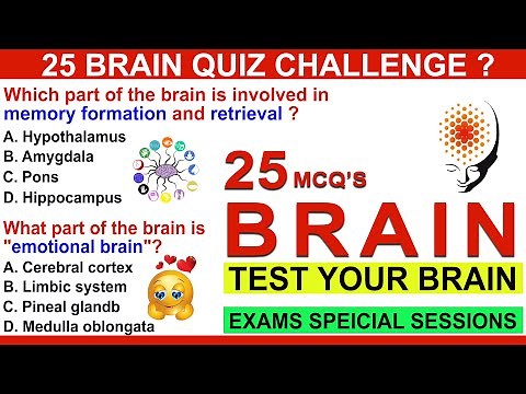 25 MCQ BRAIN QUIZ | MCQs on Human Brain for NEET 2024 | Nervous System MCQ