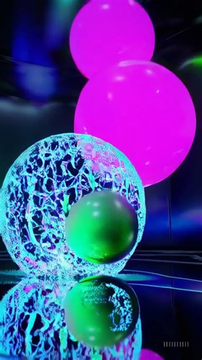 Neon Balls Collision 💥 Rainbow Explosion in Slow Motion #Shorts