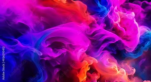 a captivating blend of colorful smoke flows gracefully, creating a vibrant and ethereal visual that enchants the senses Stock Video