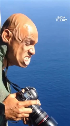 Former Indian Navy officer Captain Navtej Singh takes aerial photography to the extreme—dangling from a helicopter door at 10,000–20,000 ft, battling gusts of 740 km/h. His breathtaking shots capture nature’s raw power and his fearless spirit. #AerialPhotography #Adventure #IndianNavy | India Today