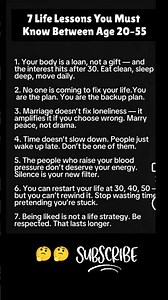 7 Life Lessons You Must Know Between Age 20–55 | Life Lessons 20 to 55 #LifeLessons #shorts