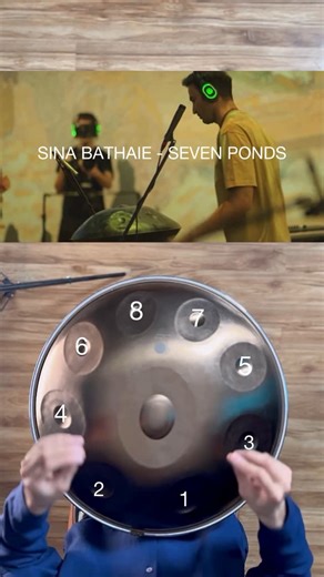 ‎Farhad bathaee | فرهاد بطحایی‎ on Instagram‎: "" seven ponds " handpan lesson ✔️✨ music by @sinabathaie Handpan tutorial by @farhad.bathaee •the next part of this music tutorial will be uploaded soon 💛 • send this tutorial to someone who would like to play this music 🤍🎶🎵 • handpan by @kitapantam #handpan #hangdrum #music #sevenponds #هندپن #هنگدرام #هنگ_درام"‎