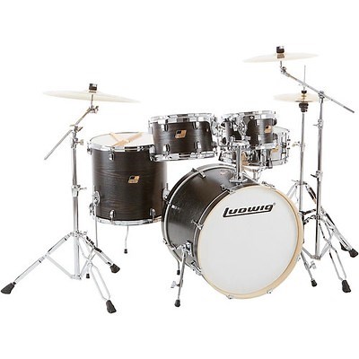 Ludwig Backbeat Elite 5-Piece Complete Drum Set 22" Bass Midnight Grain LN | eBay