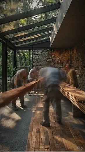 Building a Modern Rustic Kitchen in the Forest | Eco-Friendly Time-Lapse
