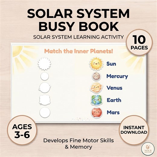 Solar System Activity Pack, Space Learning Worksheets, Preschool Kindergarten Homeschool (PDF Download) - Etsy