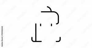 backpack animated outline icon on white background. backpack 4k video animation for web, mobile and ui design