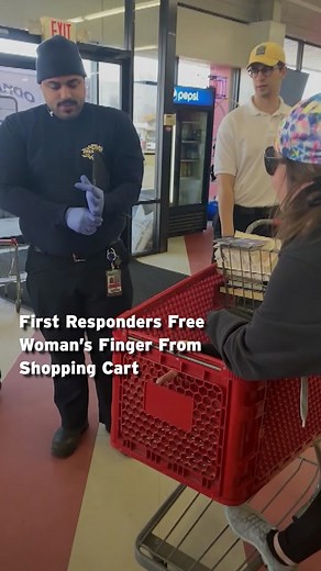 An unfortunate shopper's finger got stuck in a #grocery cart. | shopper