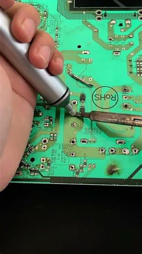 Desoldering pump is super useful for desoldering and removing solder #Desoldering
