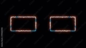 Neon light frame for game streaming video on a transparent background. Live streaming Frame - Animated Neon Overlay Template. Alpha channel.
