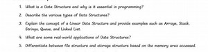 Questions on Data StructuresWhat is a Data Structure and why ... | Filo