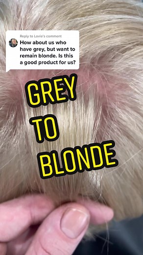 Replying to @Lovie cover grey but remain blonde 👱‍♀️using @Wella Prof... | grey hair