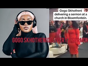 Gogo Skhotheni delivering a sermon at a Bloem Church