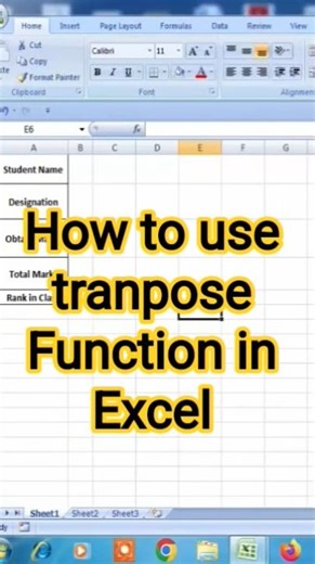 how to use tranpose Function in Excel #transpose function, Excel tricks