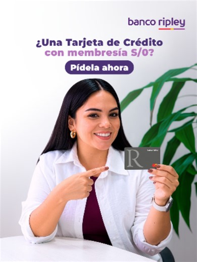 ¿Pagar membresía? Mejor que tus compras sumen 💳💜 👉Pide tu Tarjeta de Crédito Banco Ripley, consume desde S/1 al mes y mantén tu membresía en S/0. Además, acumula Puntos GO con tus compras.