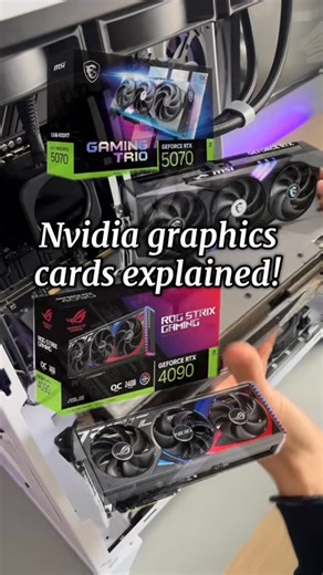 Digiport Computer Solutions 💻 on Instagram: "NVIDIA graphics card names explained! NVIDIA graphics card names (e.g., RTX 4070 Ti) consist of a brand prefix (RTX/GTX), series number (40), performance tier (70), and suffix (Ti/SUPER), indicating generation and power. RTX cards support ray tracing and AI, while GTX cards are older, non-ray-tracing models. Higher numbers for the performance (last two numbers) generally mean better spec, with 50-60 being mainstream and 70-90 being high-end. Newer ge