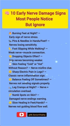 ⚠️ 10 Early Nerve Damage Signs You Should Never Ignore After 50!