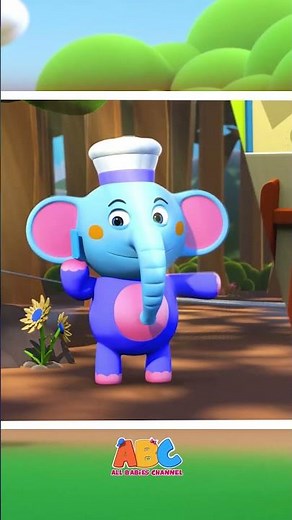 🐘Five Cute Elephants Swinging on a Hammock! #shorts #kidssong