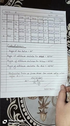 Refractive index of prism by spectrometer.🔭🕵🏻Bsc5th sem Physics