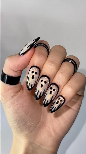 Glow in the Dark Ghost Nails 👻✨ EASY Halloween Nail Art! 💅 #nails #nailart #simplenails