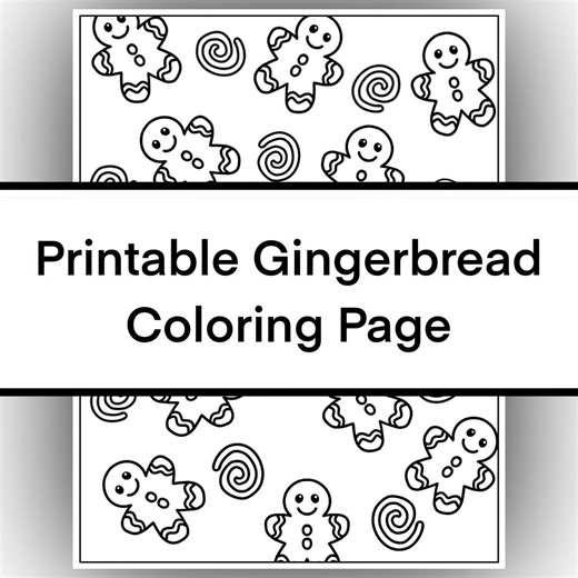 Gingerbread Coloring Page Printable - Etsy Canada