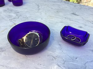 Victorian Cobalt Blue Glass Trinket Dishes. LOT 7 - Etsy