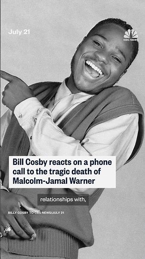 Bill Cosby reacts on a phone call to the tragic death of Malcolm-Jamal Warner