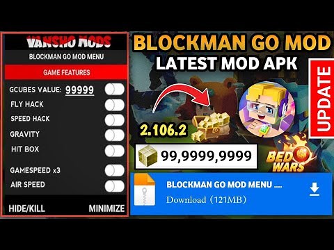 Blockman Go Mod Menu v2025 Free GCUBES, Fly Speed || Unlimited Gcubes - Blockman Go mod apk 2025