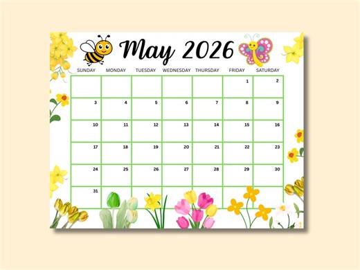 May 2026 Calendar: Editable, Printable Planner (instant Digital Download) - Etsy