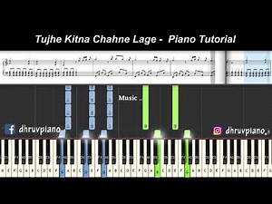 ♫ Tujhe Kitna Chahne Lage (Arijit Singh) Kabir Singh || Piano Tutorial + Music Sheet + MIDI