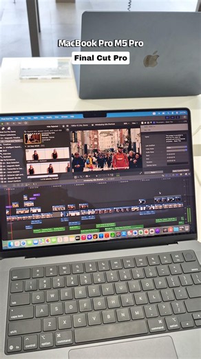 New MacBook Pro M5 Pro running Final Cut Pro 👾 #macbookpro #macbook #finalcutpro #editing #apple