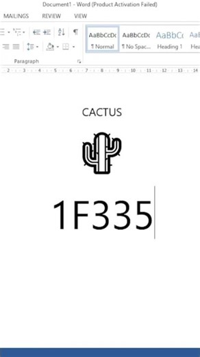 How to Draw a Cactus in MS Word Using Unicode Symbols 🌵 #shorts