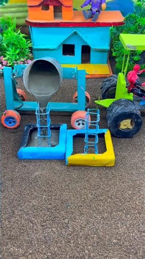 DIY Mini Concrete Construction | Mini Cement Mixer Machine #shorts