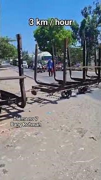 old-fashioned freight train, speed only 3 km per hour