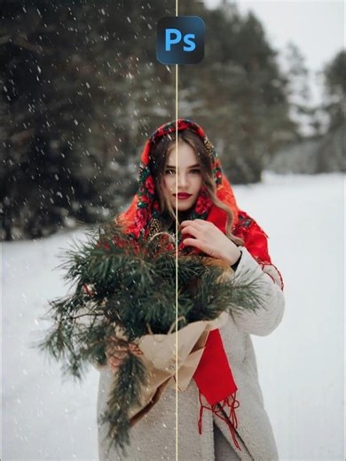 ❄️ Photoshop Snow Effect in Seconds – Easy & Realistic! ⛄✨