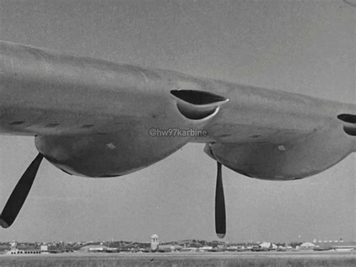 Detail of the four General Electric J47-GE-19 turbojet engines installed to enhance the performance of the USAF Convair B-36D Peacemaker heavy bomber circa 1950