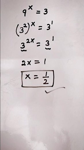 9^x=3 How to solve exponents maths Olympiad Algebra trick #maths #exponents #tricks #algebra