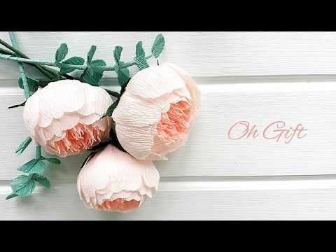How to make Crepe paper Flowers: Peony EASY & SIMPLE - DIY Oh Gift