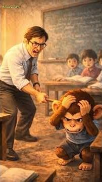 “He Was Punished for Being Poor | Romeo’s School Story 💔🐒” #shorts