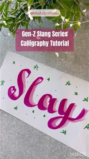 Writing "SLAY"✨🩷#calligraphy #lettering #ytshorts #ytviral #brushpen #diy #calligraphyforbeginners