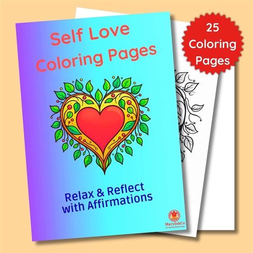 Self Love Coloring Pages | Affirmation Art Adults | 25 Printable PDF Designs Mindfulness Relaxation - Etsy