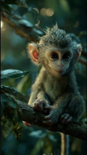 Baby Monkey Chasing a Butterfly | Adorable Wildlife Moment