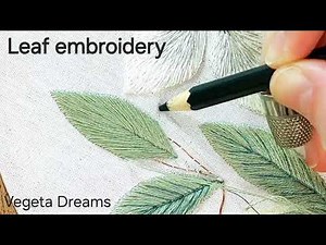 Leaf embroidery. Stumpwork embroidery tutorial