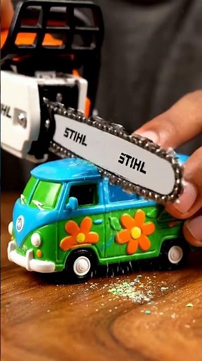 Mini Chainsaw vs Scooby-Doo Mystery Machine — Test Cut