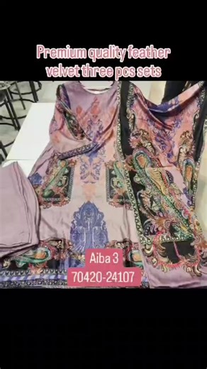1.2K views | Premium quality feather velvet three pieces sets Ready...