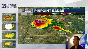 9:30pm PinPoint Radar Update: A large area of storms moving southeast through Grimes, Walker, and Trinity Counties remains capable of quarter size hail tonight. Here's the latest | KBTX Weather | Facebook