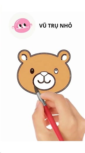 HƯỚNG DẪN VẼ GẤU SIÊU DỄ CÙNG VŨ TRŨ NHỎ #vutrunho #kenhthieunhi #vegau #kids #bear #artshorts
