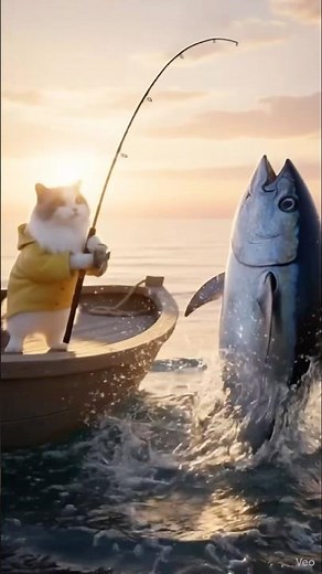 【モンプチ卒業を夢見て】愛猫をAI化 マグロ一本釣りからお寿司作りまでのおもちくんの夢物語 #shorts#veo3 #ラグドール #猫#cat#かわいい #癒し#愛猫